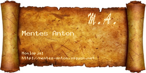 Mentes Anton névjegykártya